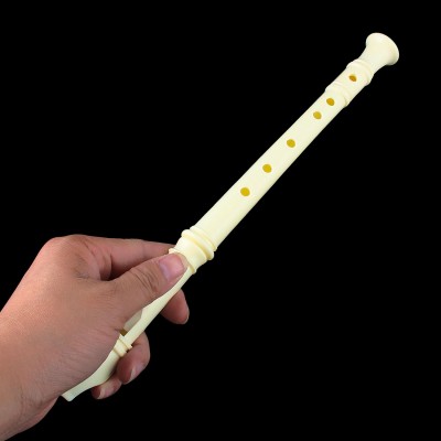 Student Music Instrument Plastic 6 Holes Soprano Recorder Flute Tool Beige   